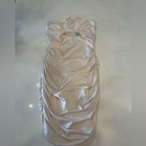 Oh Polly mini scrunched nude dress! Never worn like new!